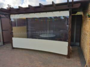 Glass Clear Tarpaulin with colour top and bottom