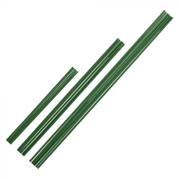 Green plastic coated metal canes