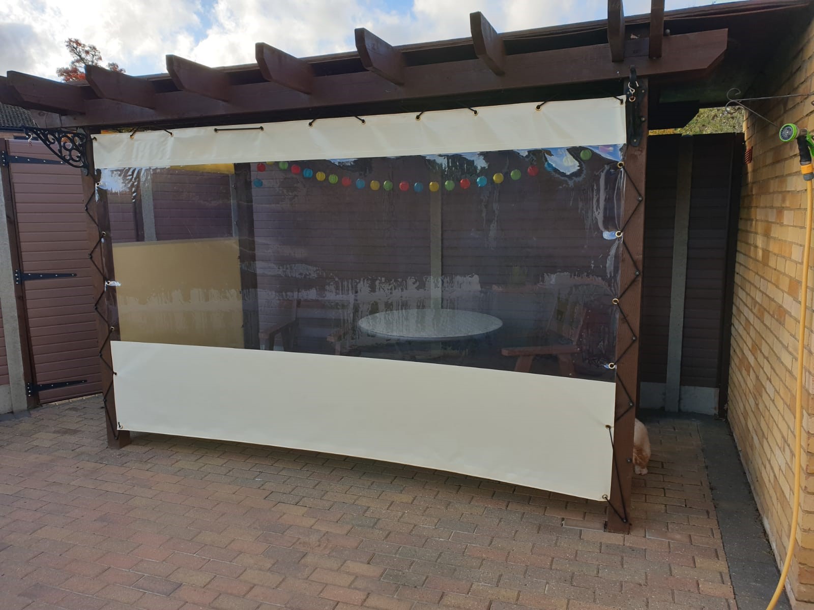 Glass Clear Tarpaulin with colour top and bottom